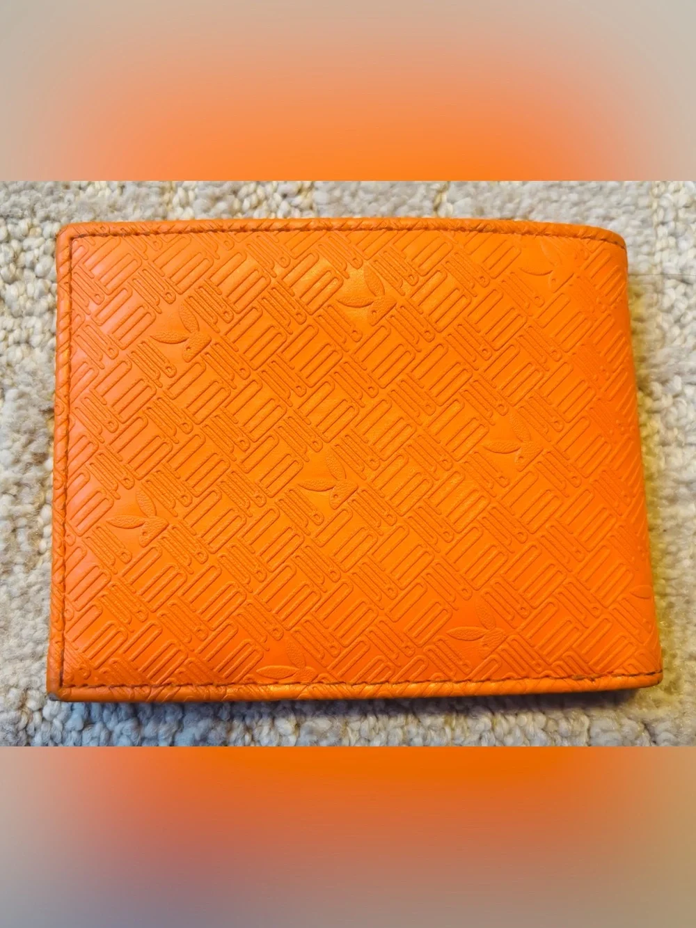 Orange Playboy Logo Bifold Wallet